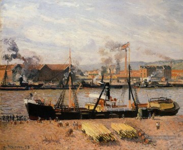  bois peintre - Port de Rouen déchargement du bois 1898 Camille Pissarro